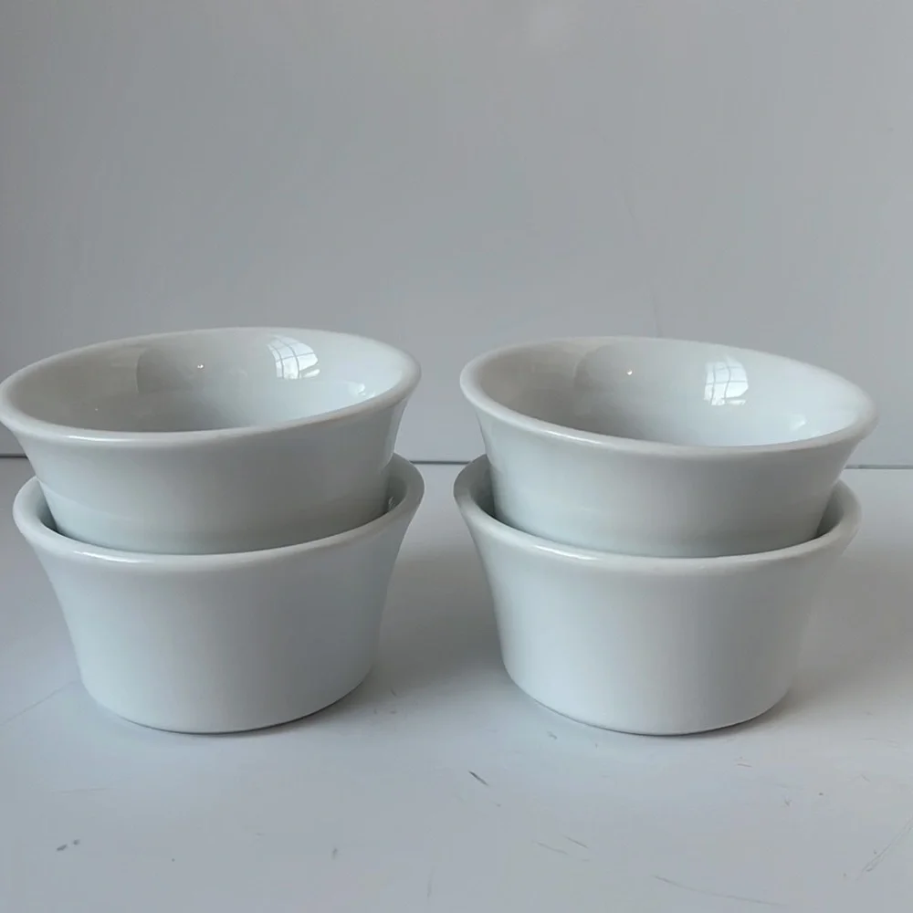 CRATE&BARREL White Porcelain Custard Cups